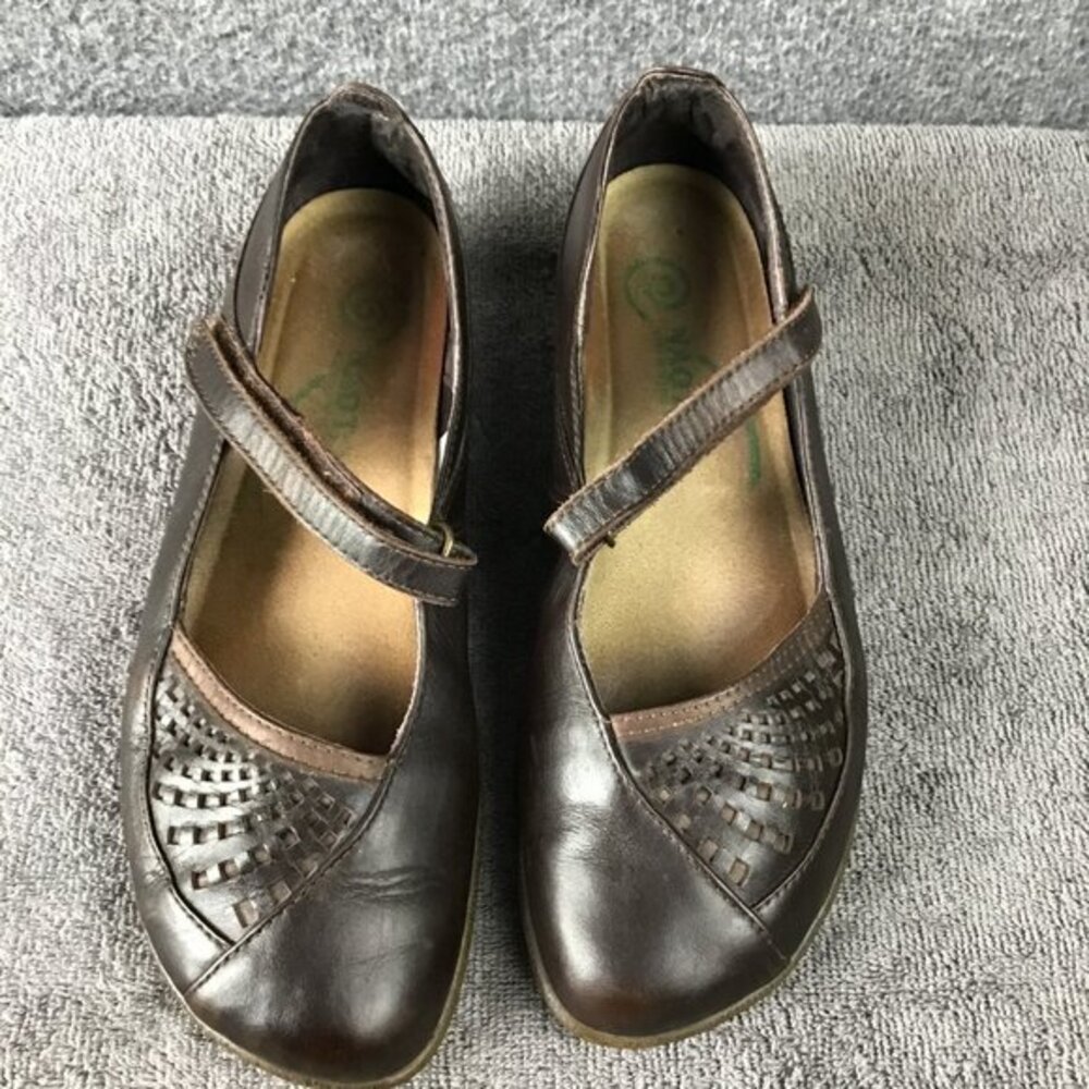 Naot Brown Mary Jane Leather Ballet Flats Sz 37|6.5 EUC